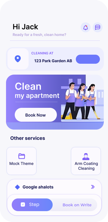 The ONZO app showing a live booking